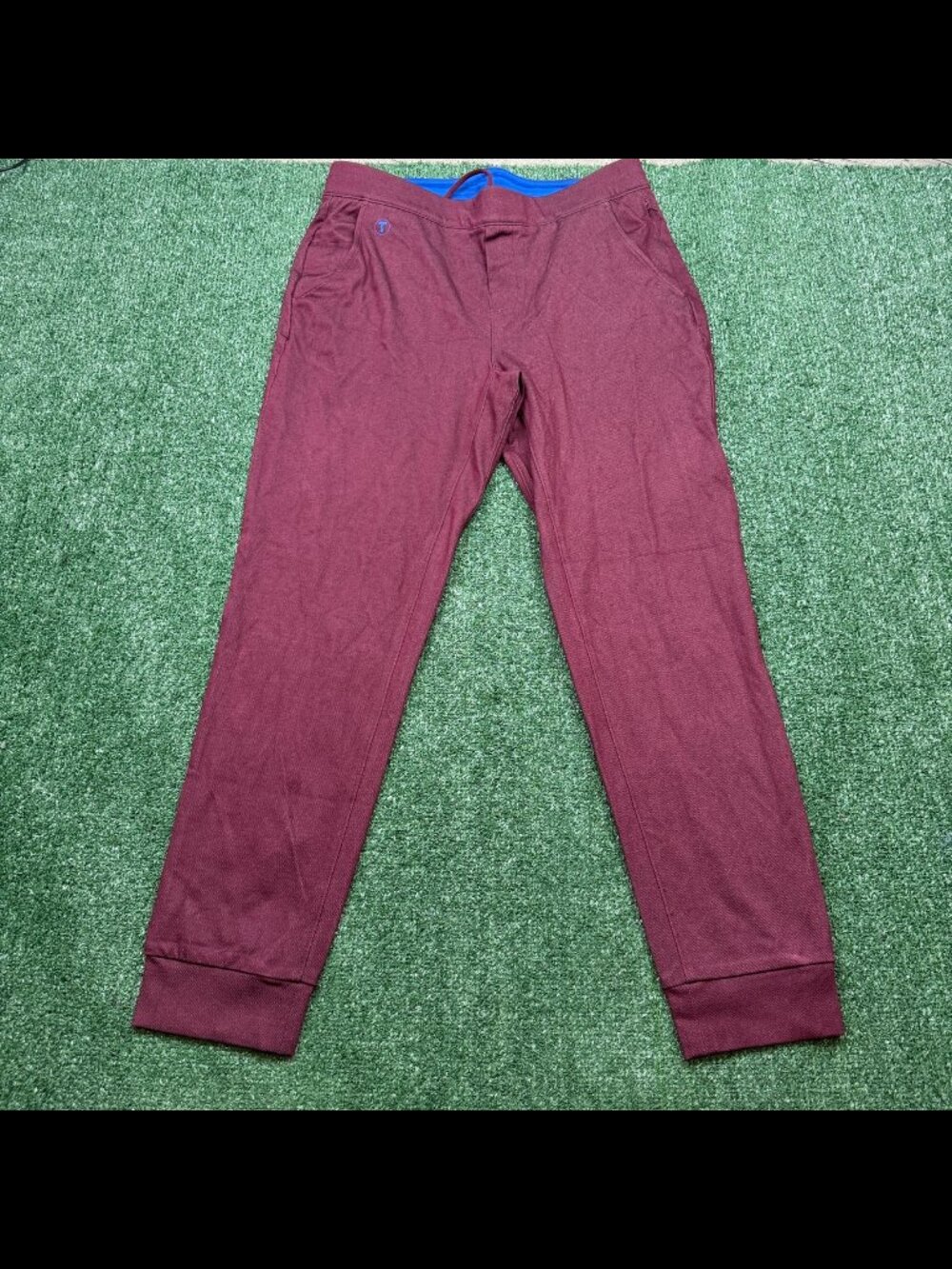 Twillory Jogger Pants Mens Size L Red Burgundy Slim